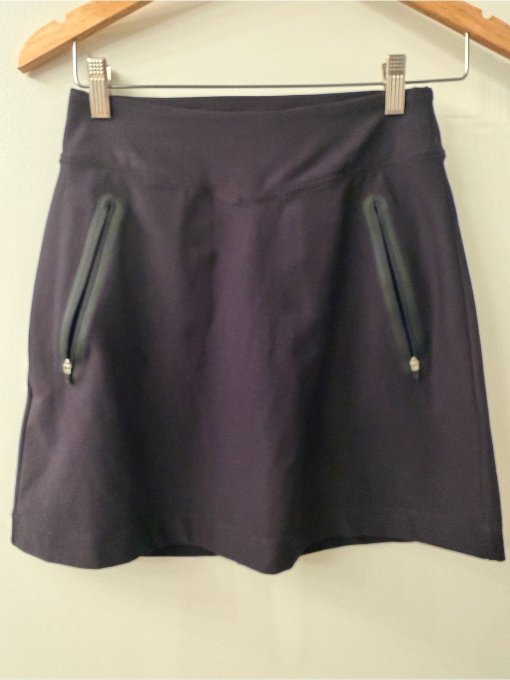 Nike Gold Black A-Line Skort with Diagonal Zip Pockets